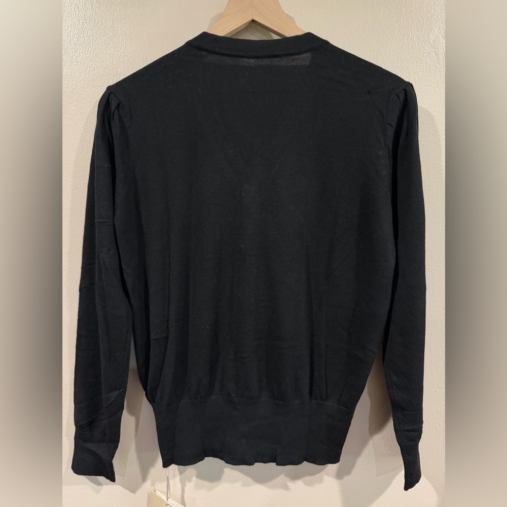 NWT Black Pearl-Embellished Women's Soft Cardigan Sweater Size Medium - Picture 2 of 6